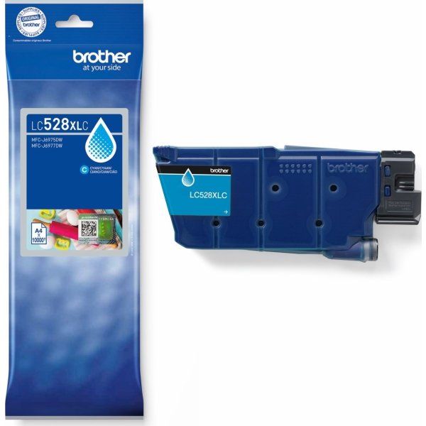 Brother LC528XLC blækpatron, cyan, 10.000 sider
