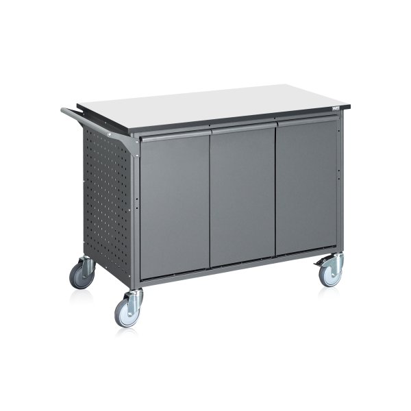 Affaldssorteringsvogn, 6 beholdere, 300 L., grå