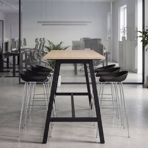 Talk Højbord, sort stel/eg laminat, 180x70 cm