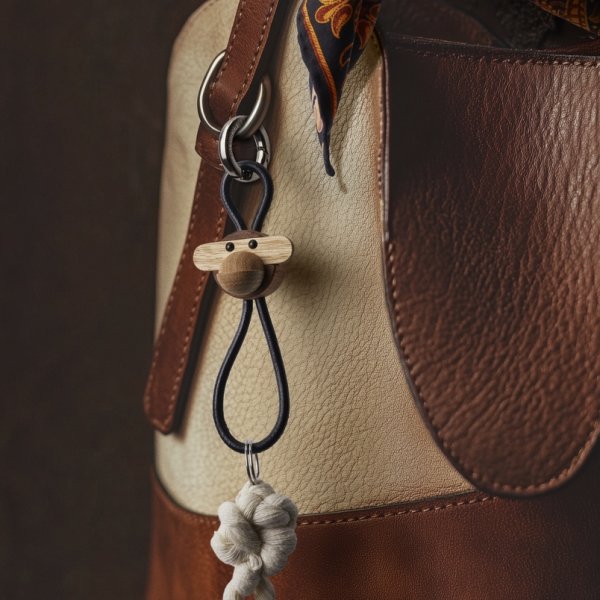 Kay Bojesen Nøglering Abe, træ/sort