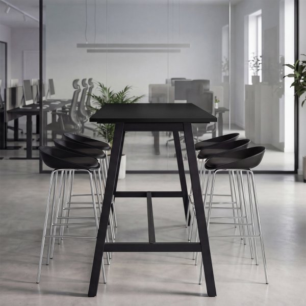 Talk Højbord, sort stel/sort laminat, 180x70 cm