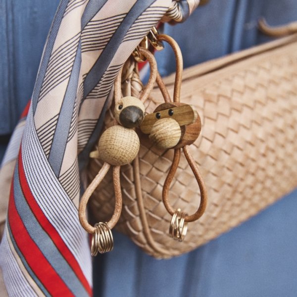 Kay Bojesen Nøglering Fugl, træ/brun