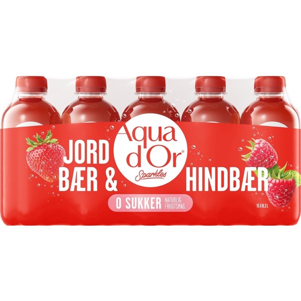 Aqua d'Or Sparkles Jordbær & Hindbær 0,3 L