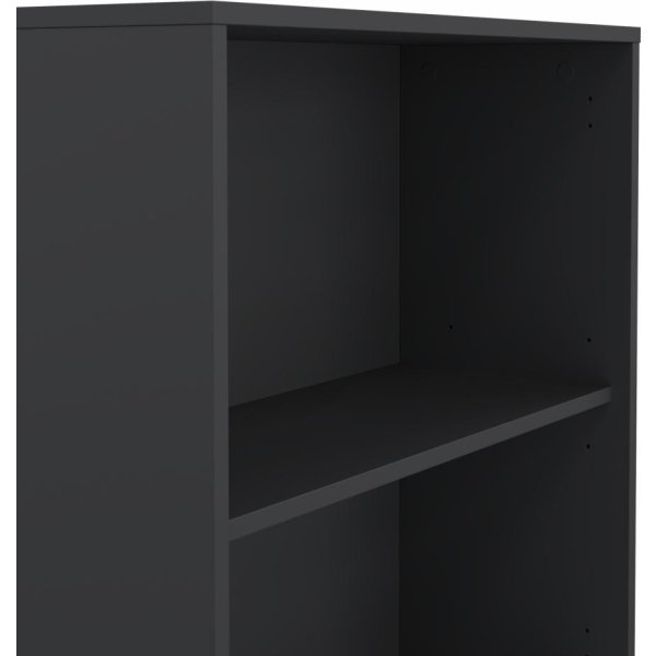 Small Officeline høj bogreol m/2 låger, grå/eg