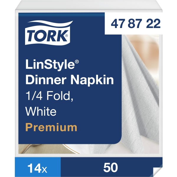 Tork Linstyle Middagsserviet, Hvid, 50 stk.