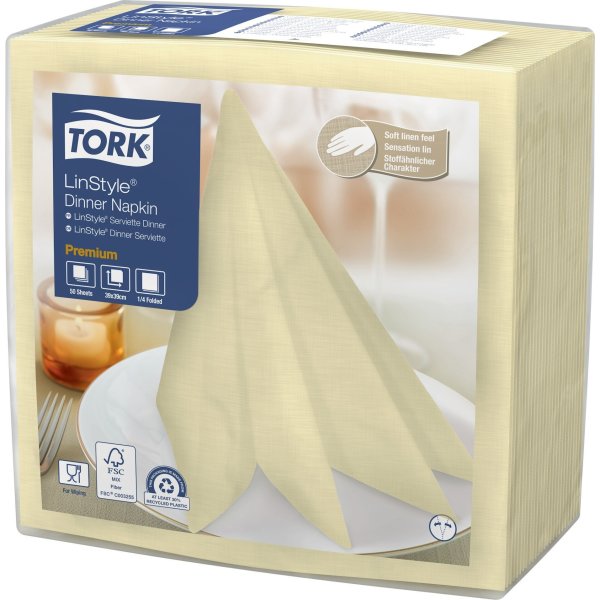 Tork Linstyle Middagsserviet, Champagne, 50 stk.