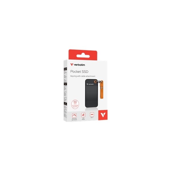Verbatim USB nøglering 3.2 Gen 2 512GB, sort