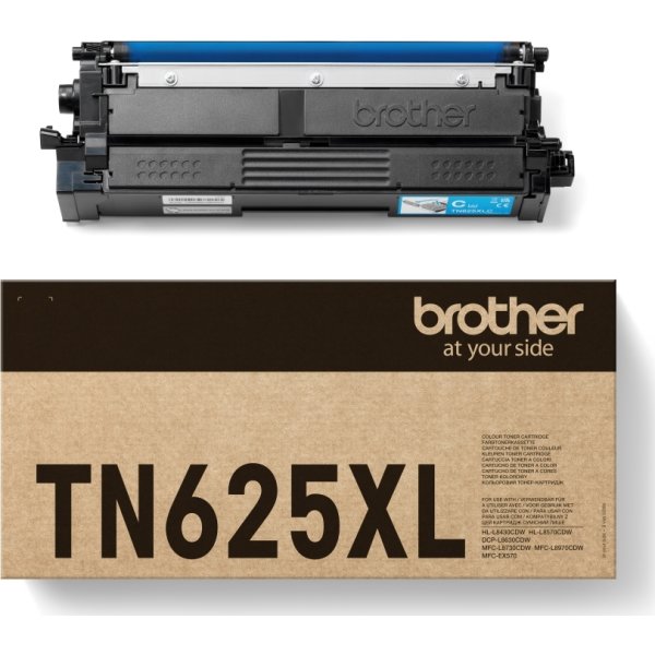 Brother TN625XLC lasertoner, cyan, 4.500 sider