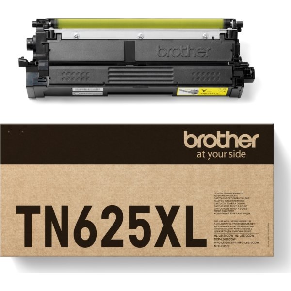 Brother TN625XLY lasertoner, gul, 4.500 sider