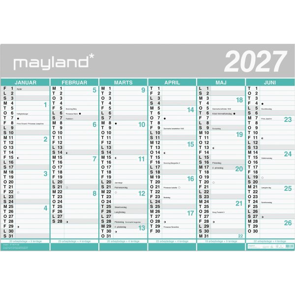 Mayland 26/27 Kæmpekalender, 2x6 mdr.
