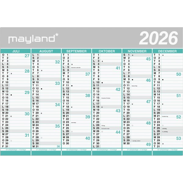 Mayland 26/27 Kæmpekalender, 2x6 mdr.