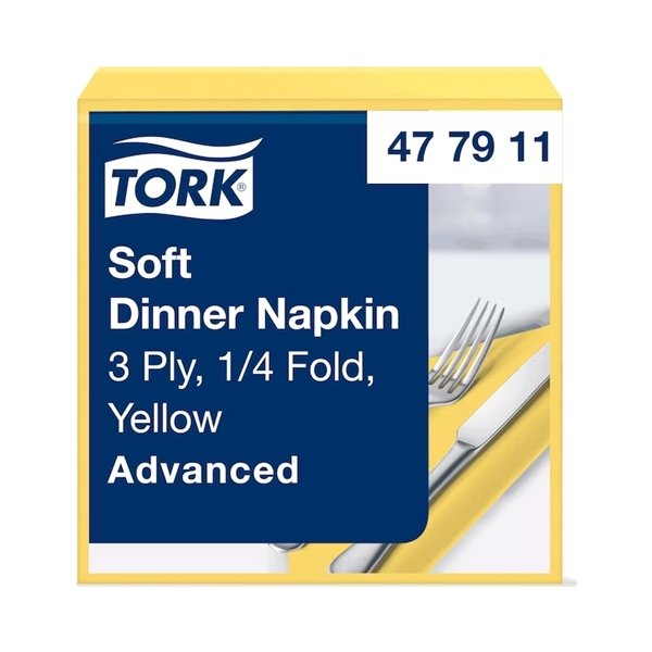 Tork Middagsserviet, 3-lag, Gul, 100 stk.