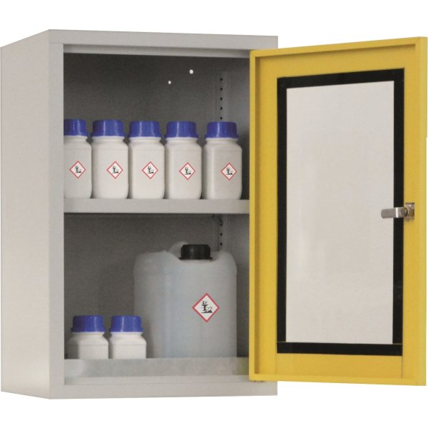 Kemivægskab med vindue til vandskadelige stoffer