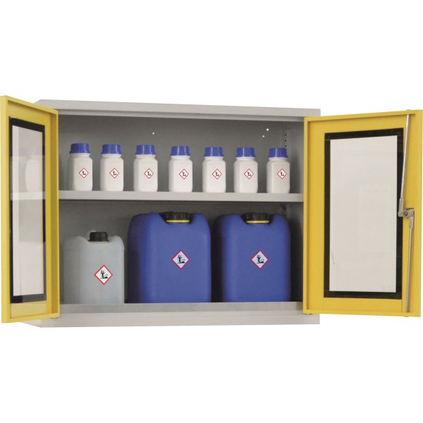 Kemivægskab med vindue til vandskadelige stoffer