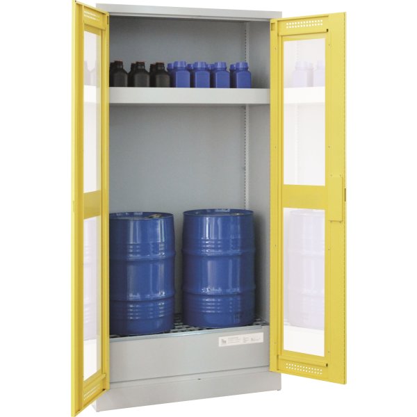 Kemiskab med vindue til vandskadelige stoffer