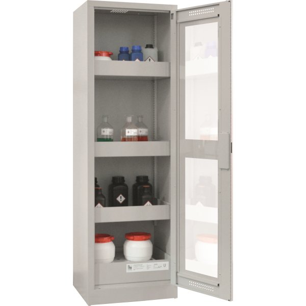Kemiskab m/vindue til giftig kemi, 600x500x1950mm