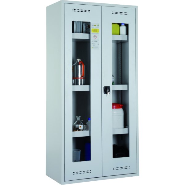 Kemiskab m/vindue til giftig kemi, 950x500x1950mm