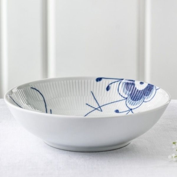 Royal Copenhagen Blå Mega Riflet Skål 110cl Ø21 cm
