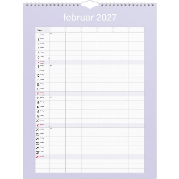 Mayland 26/27 Vægkalender, Simply