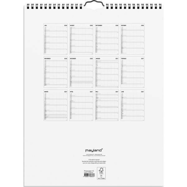 Mayland 26/27 Vægkalender, Black & White