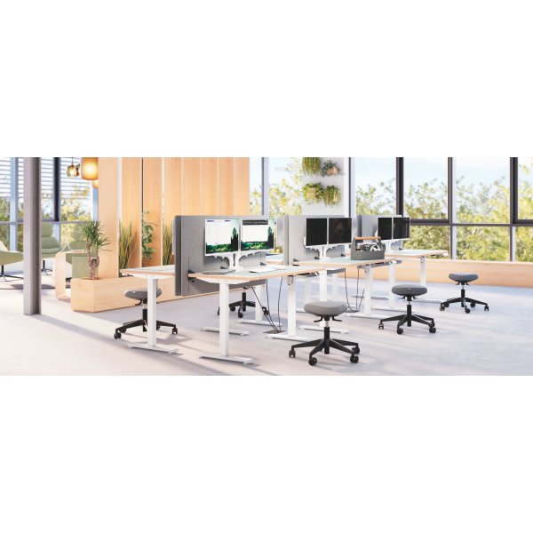 Leitz Ergo sidde-/ståbord 120x70 cm, hvid