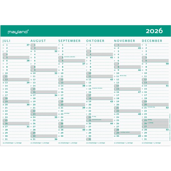 Mayland 26/27 Kartonkalender, A4