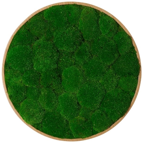 Pudemosbillede, Ø70 cm, m/egetræsramme