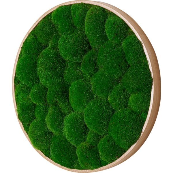 Pudemosbillede, Ø70 cm, m/egetræsramme