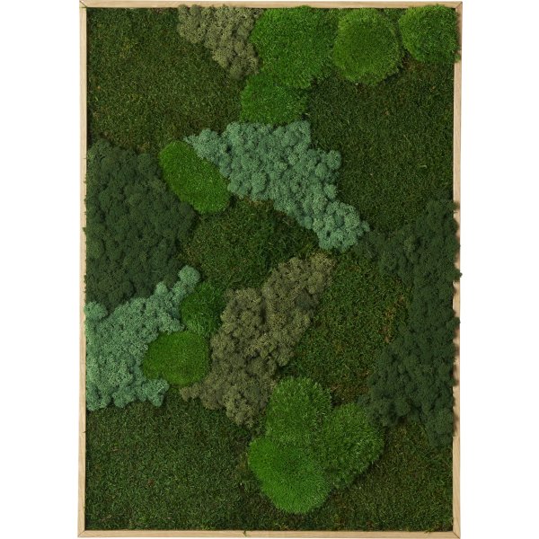 Mosbillede Mix 013, 70x100 cm, m/egetræsramme