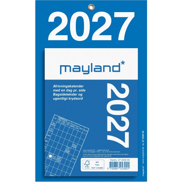 Mayland 2027 Afrivningskalender, kontor