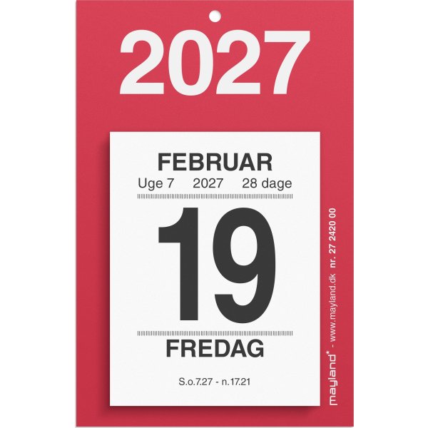 Mayland 2027 Afrivningskalender, lille