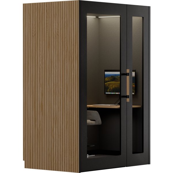 PhoneAlone Arbejdsboks, Sort/ Eg lameller
