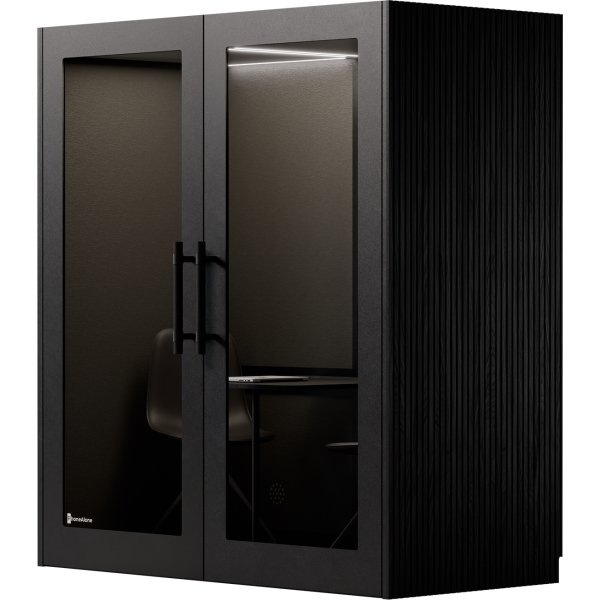 PhoneAlone Dobbeltboks, 2 pers. Sort/Sort lameller