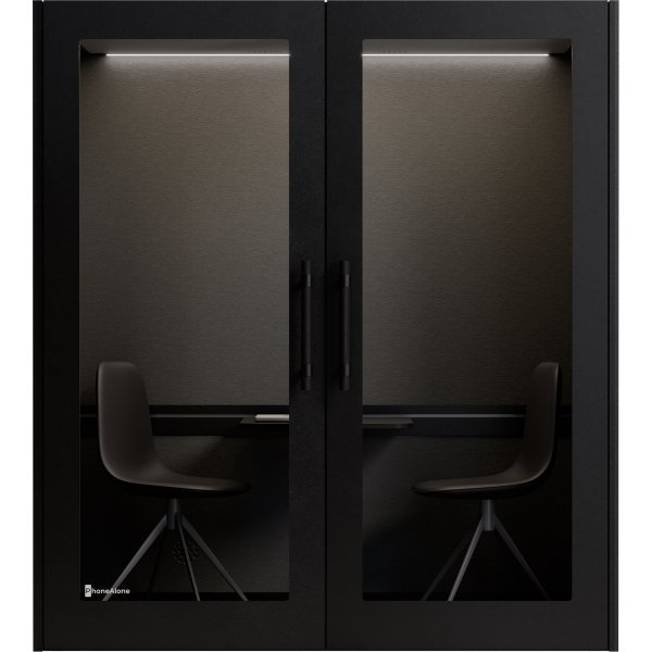 PhoneAlone Dobbeltboks, 2 pers. Sort/Sort lameller