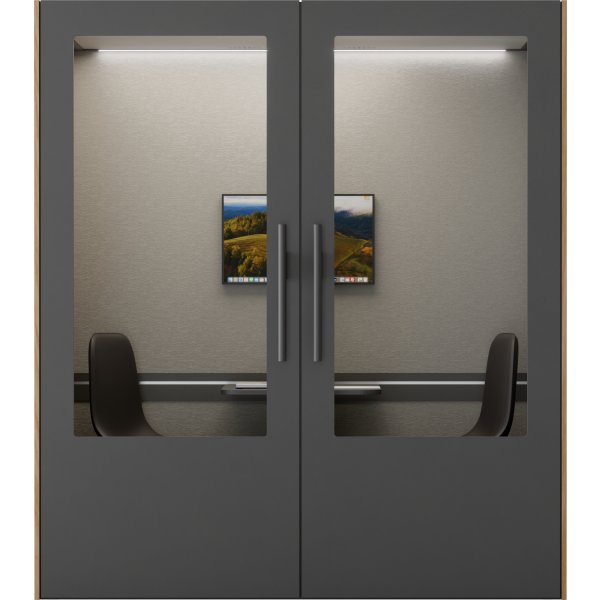 PhoneAlone Dobbeltboks, 2 pers., Grå/lys eg