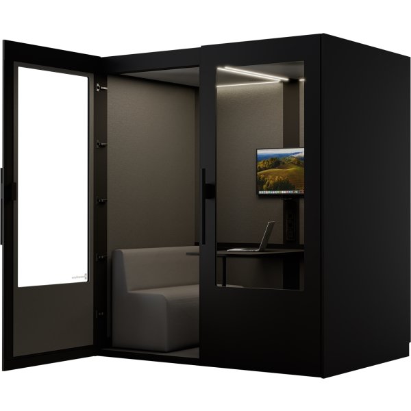 PhoneAlone Mødeboks, 4 pers., Sort