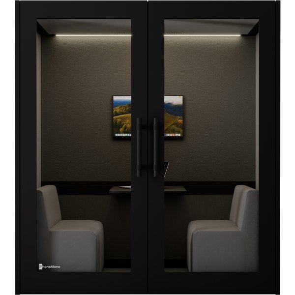 PhoneAlone Mødeboks, 4 pers., Sort/ Sorte lameller