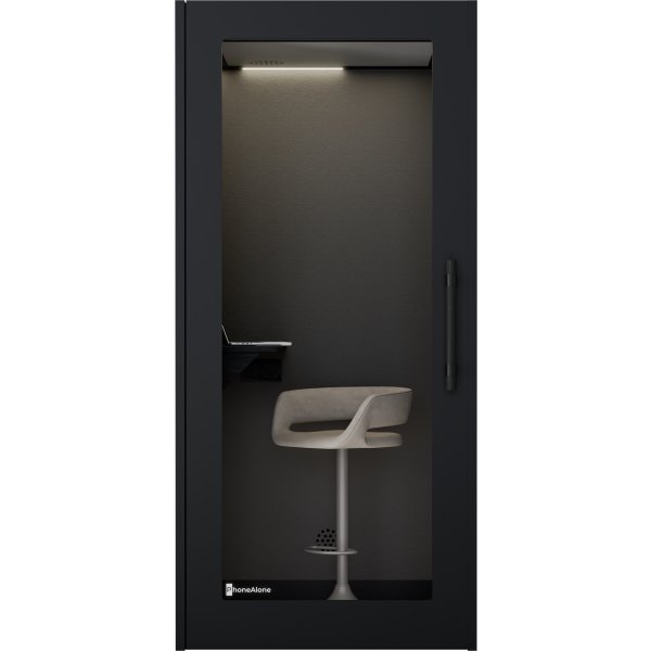 PhoneAlone Telefonboks, Sort/ Sorte lameller