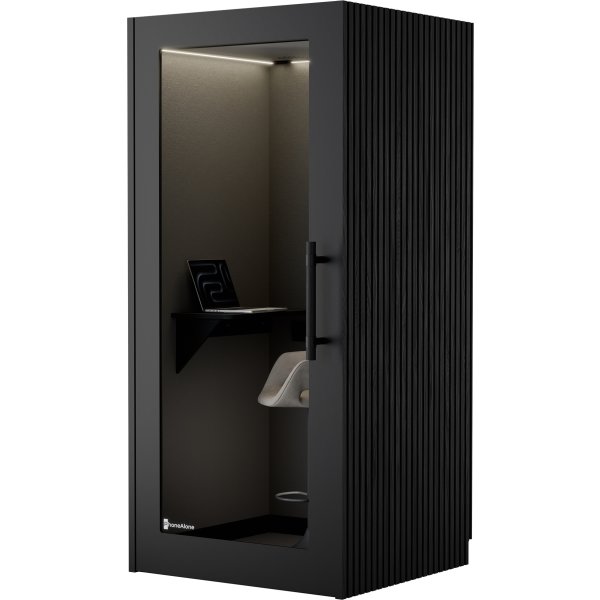 PhoneAlone Telefonboks, Sort/ Sorte lameller
