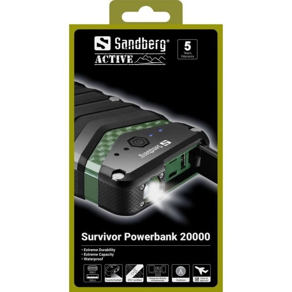 Sandberg Survivor Powerbank - 20000 mAh