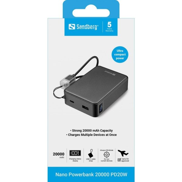 Sandberg Nano Powerbank 20000 mAh - PD20W