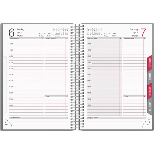 Mayland 2027 Dagkalender, grå