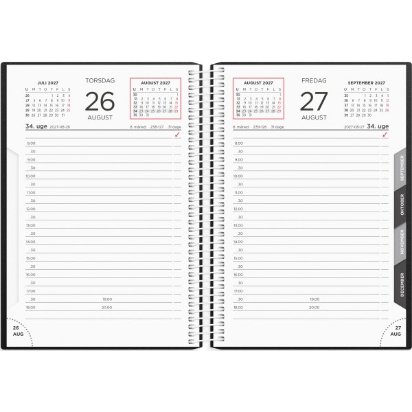 Mayland 2027 Dagkalender, sort