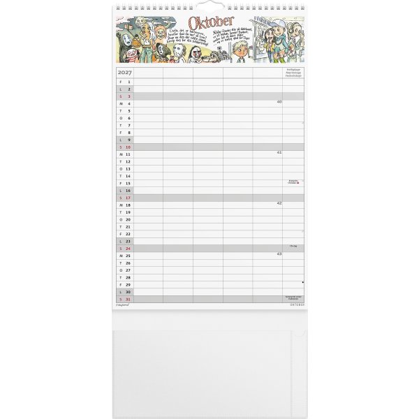 Mayland 2027 Familiekalender m. stickers, 5 kol.