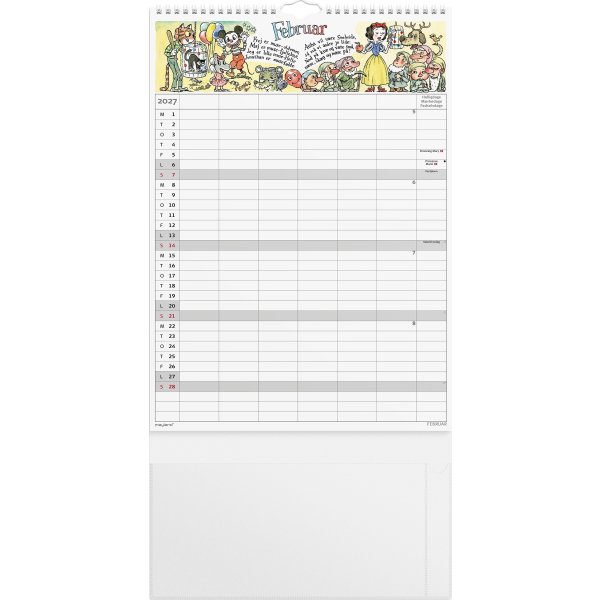 Mayland 2027 Familiekalender m. stickers, 6 kol.