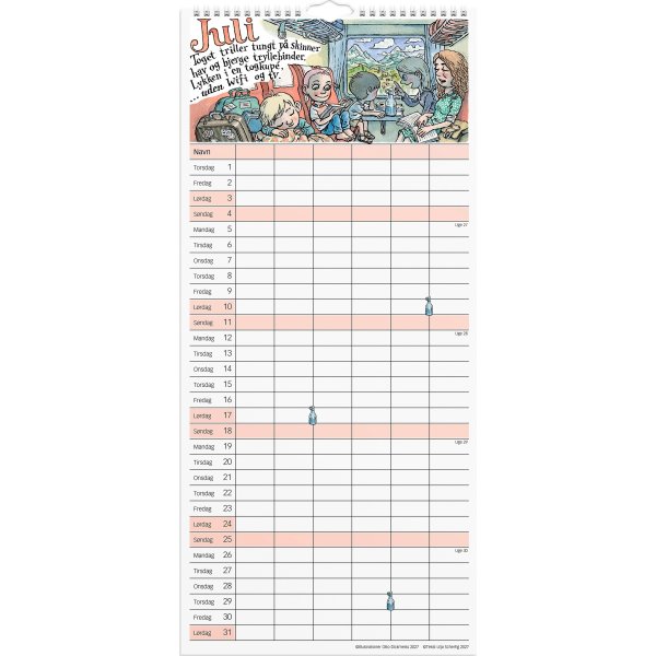 Mayland 2027 Familiekalender, 6 kol.