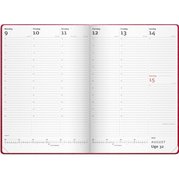 Mayland 2027 Kalender, City Diplomat, vinyl, rød