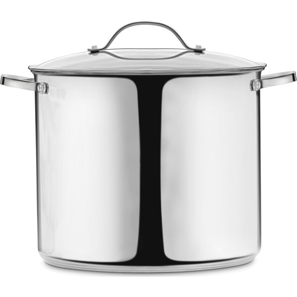 Gryde m/låg, rustfrit stål, 10L.