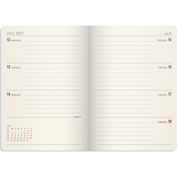 Mayland 2027 Kalender, Forma Deluxe A6, brun