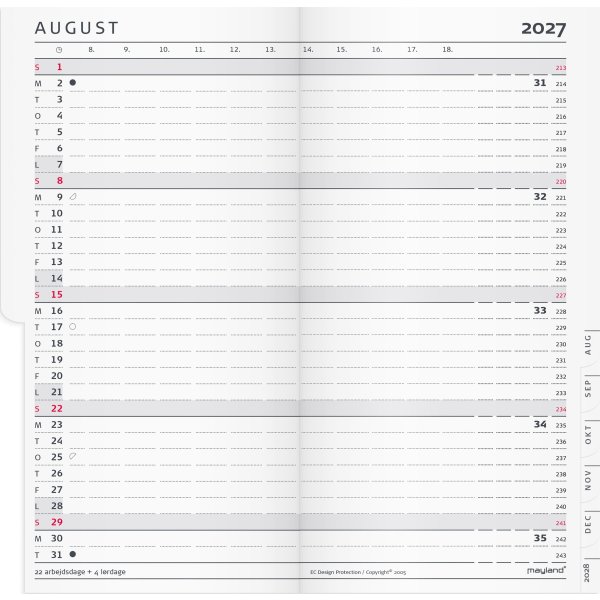 Mayland 2027 Kalender, Index Planner refill